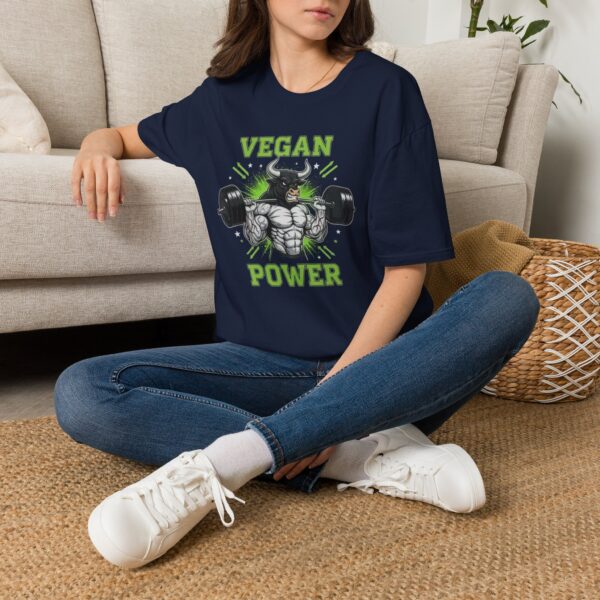 6013873095563576394_2048.jpeg Vegan Power T-Shirt — Muscle Bull Weightlifting Vegan Tee